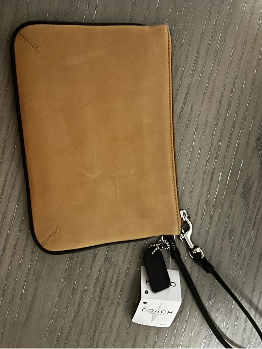 Coach Leatherware Charter Wristlet Tan Zip Pouch NWT - Picture 4 of 14